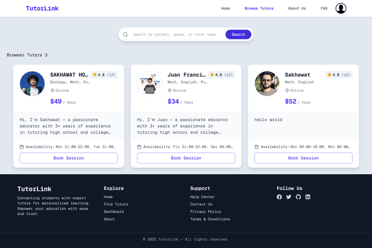 TutorLink screenshot
